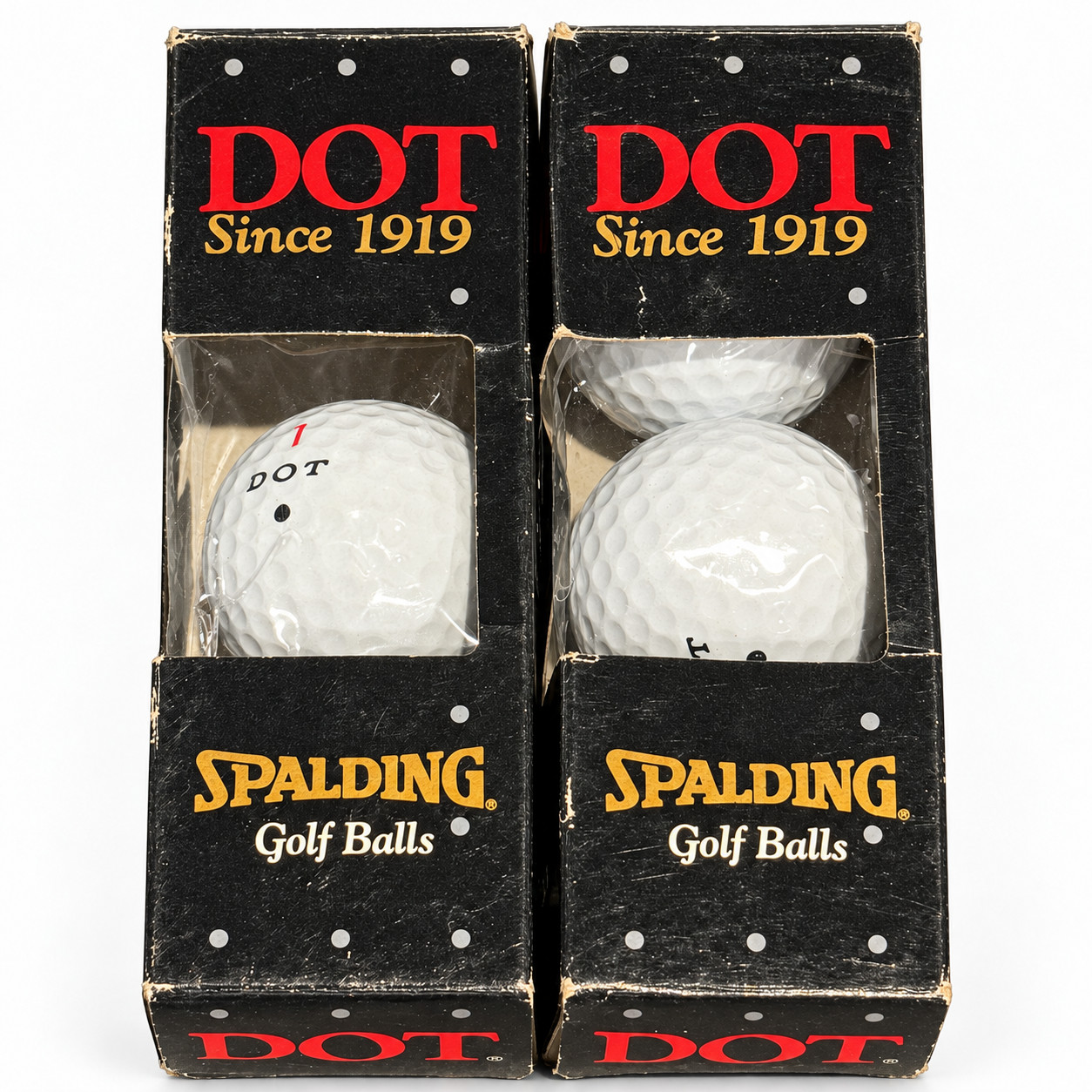 Vintage Spalding DOT Golf Balls NOS 5 Unused #1 #2 Original Boxes USA 1980s