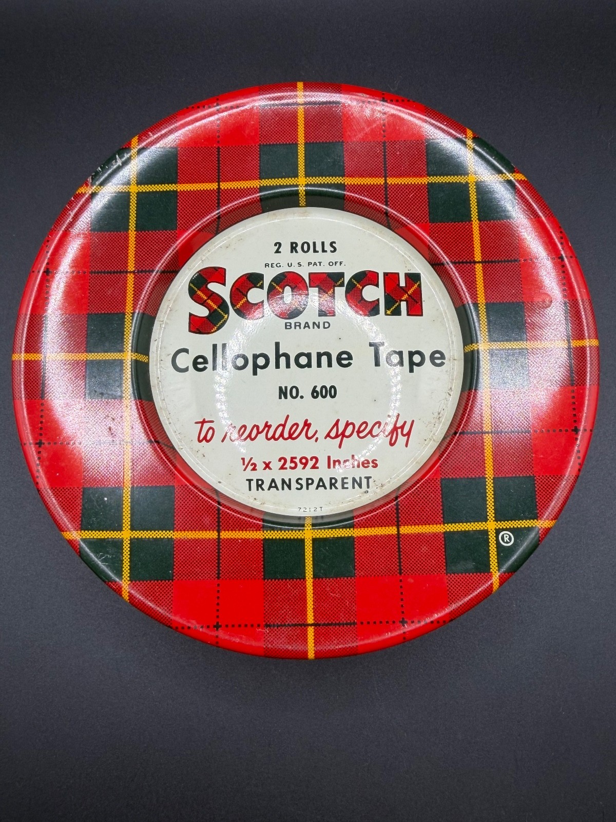 Vintage SCOTCH Brand Cellophane Tape Tin Ad #600 Large Economy Size Vintage SCOTCH Brand Cellophane Tape Tin Ad #600 Large Economy Size