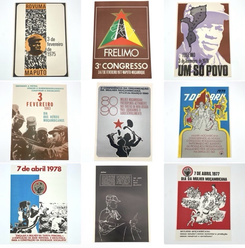 Set Of 9 Vintage 1970’s Mozambique Revolutionary Posters Minerva Central FRELIMO