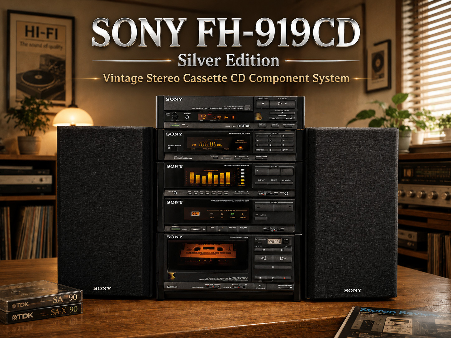 SONY FH-919CD SILVER 🌈RaRe🌈 Vintage Stereo Component System