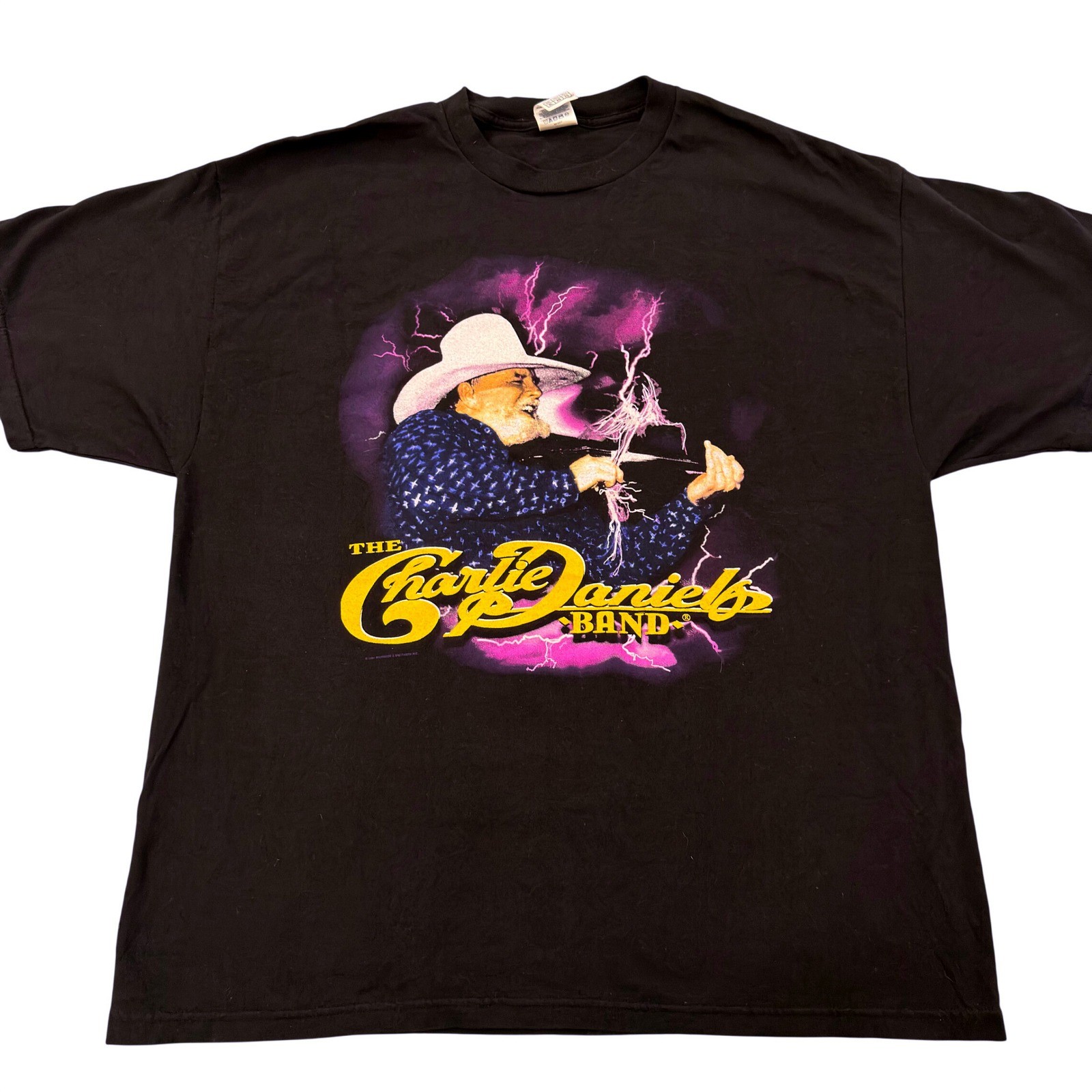 Vintage 2001 Charlie Daniels Band Tour T-Shirt Black Country Rock Graphic XL