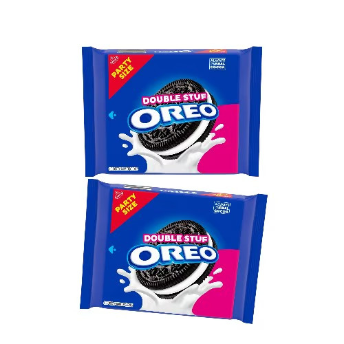 (2 PACK) OREO Double Stuf Chocolate Sandwich Cookies, Party Size, 24.95 oz (2 PACK) OREO Double Stuf Chocolate Sandwich Cookies, Party Size, 24.95 oz