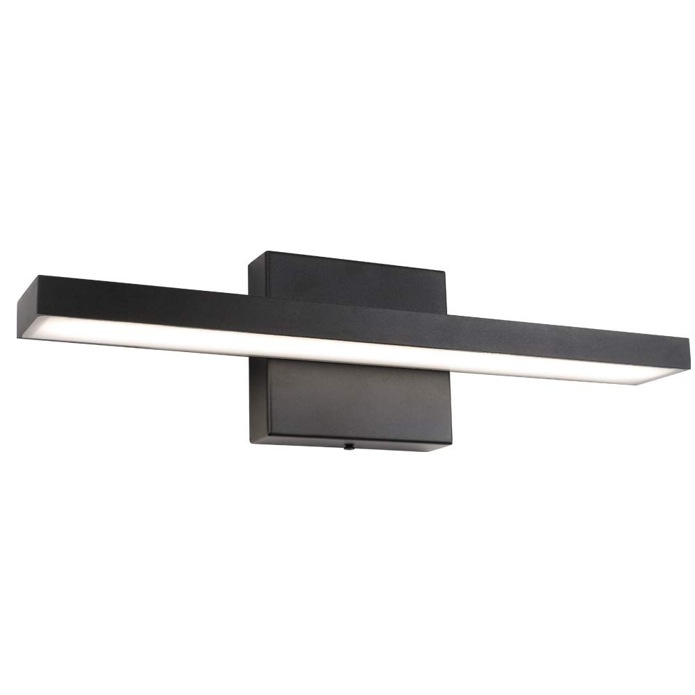 15.7 Inch Modern Black LED Vanity Light 12W Aluminum Bathroom 4500K Fixture
