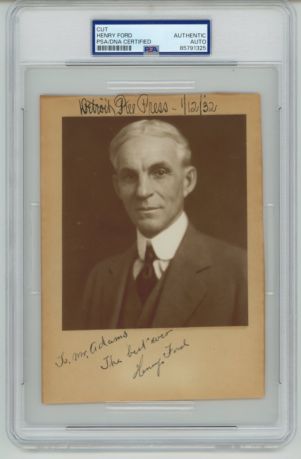 Henry Ford ~ Signed Autographed 
