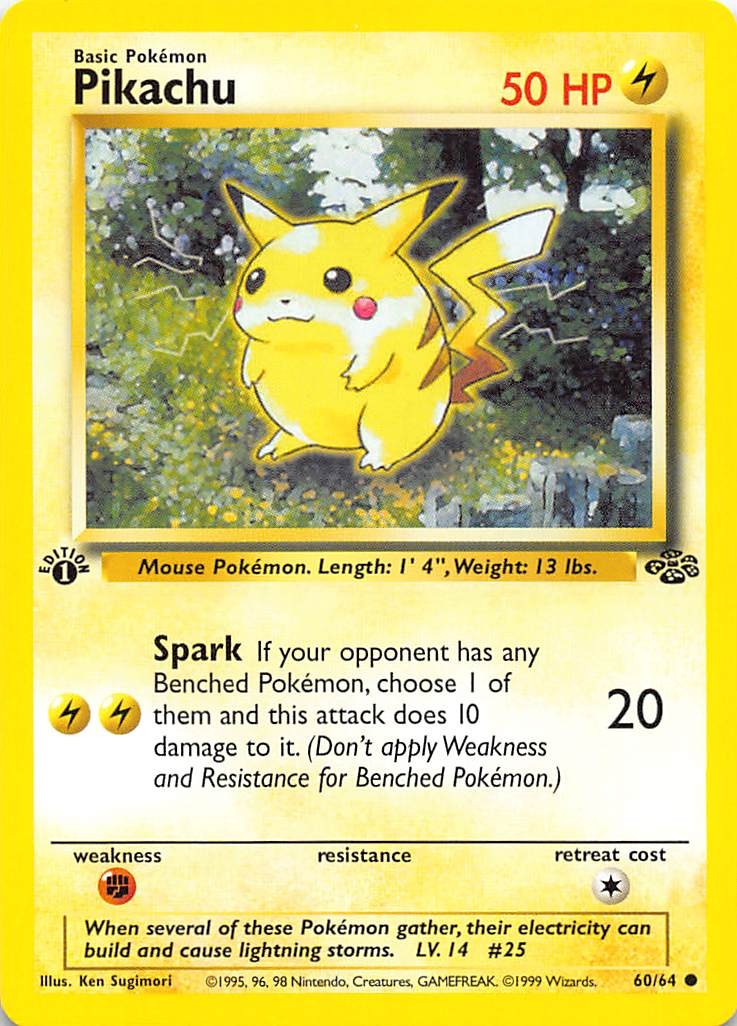 Pikachu 1st Edition Common Jungle 60/64 NM