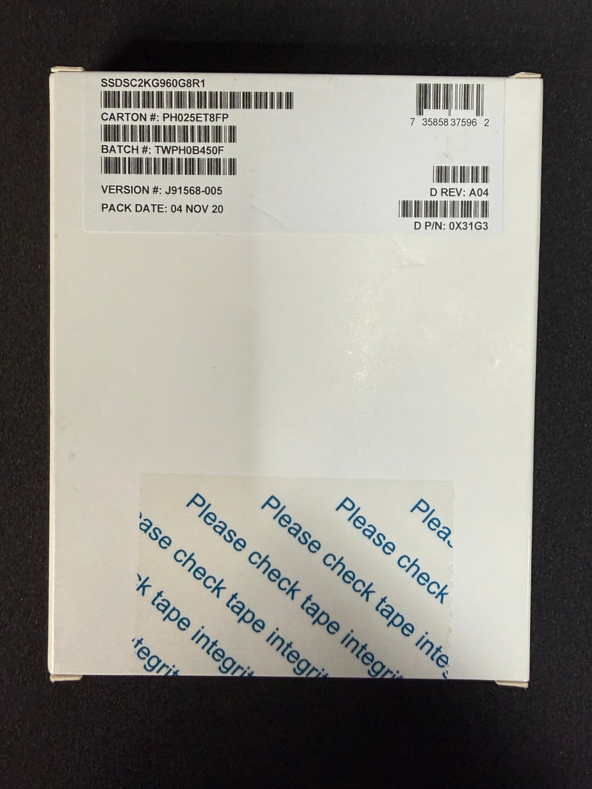 New Sealed Dell Intel D3-S4610 960GB 2.5\