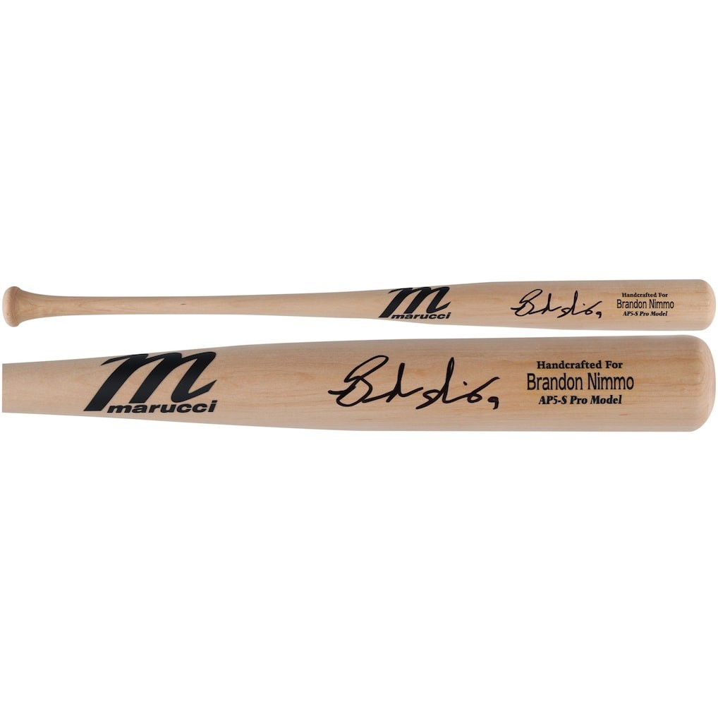 Brandon Nimmo Rangers Signed AP5-S Marucci Pro Model Bat Fanatics Authentic COA