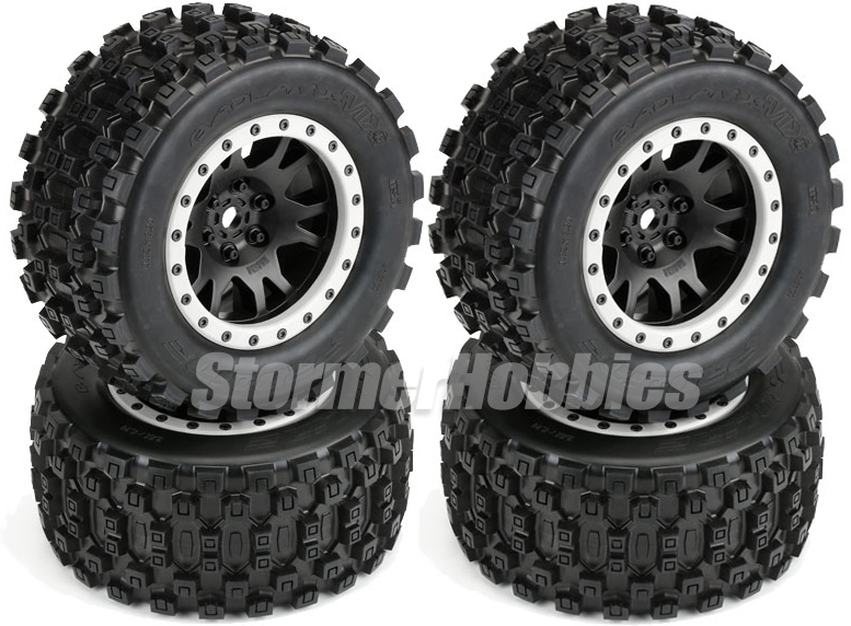 4 Pro-Line Badlands MX43 Pro-Loc All Terrain Tires Mounted X-MAXX PRO10131-13
