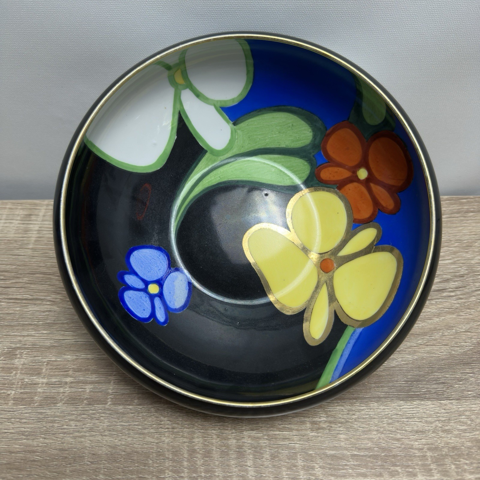 Vintage Art Deco Hand Painted Pansy Floral 8\