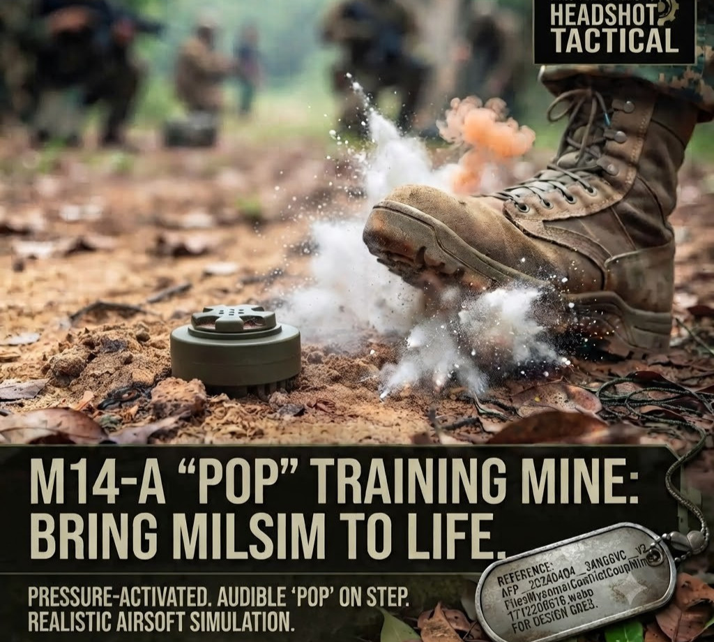 Milsim Airsoft Paintball Pressure Activated Landmine Training Prop Display