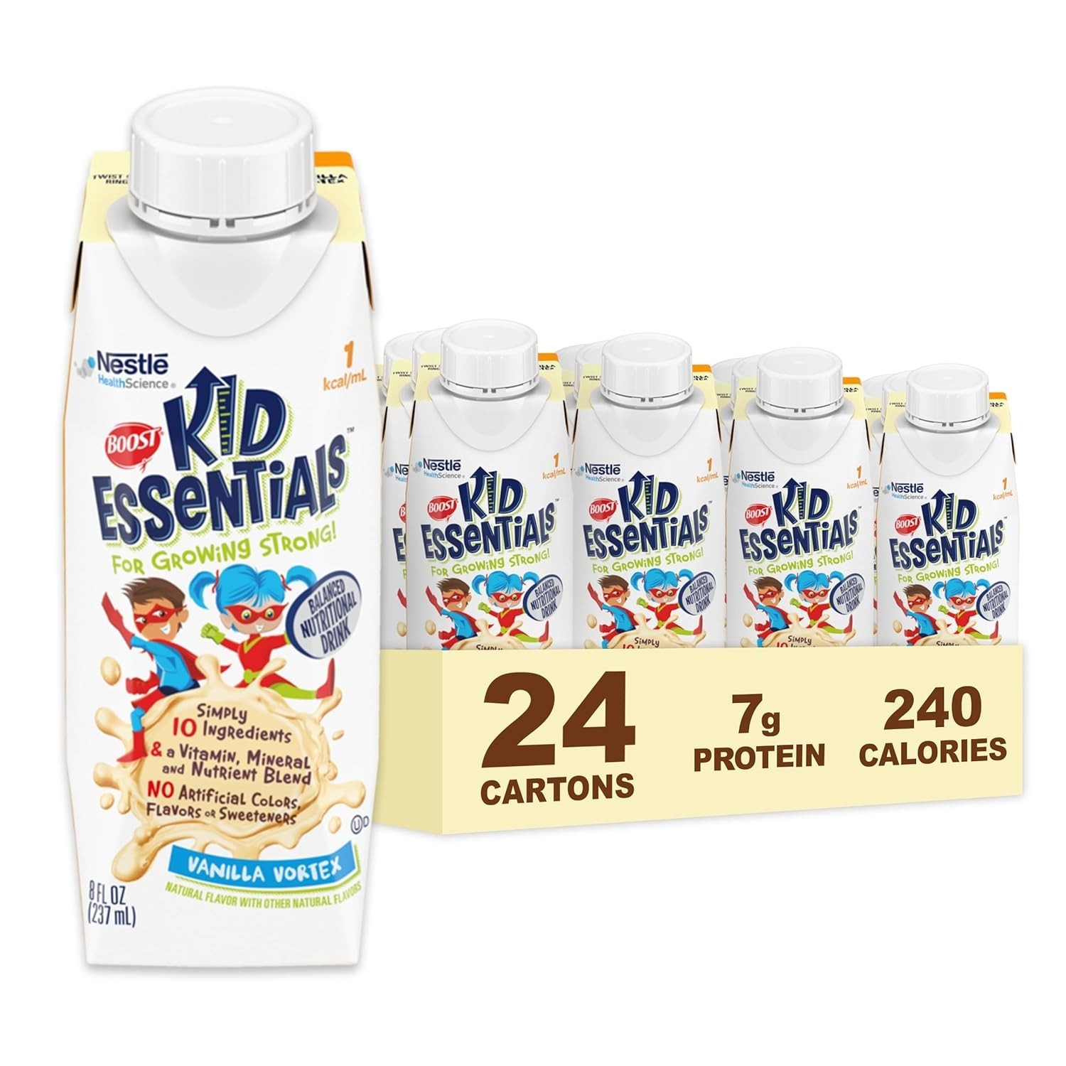 BOOST Kid Essentials 1.0 Kcal/mL Vanilla Vortex 24 case 8oz cartons Exp 1/15/27 BOOST Kid Essentials 1.0 Kcal/mL Vanilla Vortex 24 case 8oz cartons Exp 1/15/27