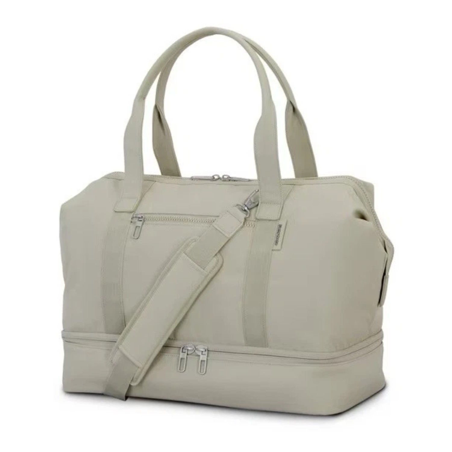 Samsonite Drop-Bottom Weekender Duffel with Detachable Strap, Limestone Grey -