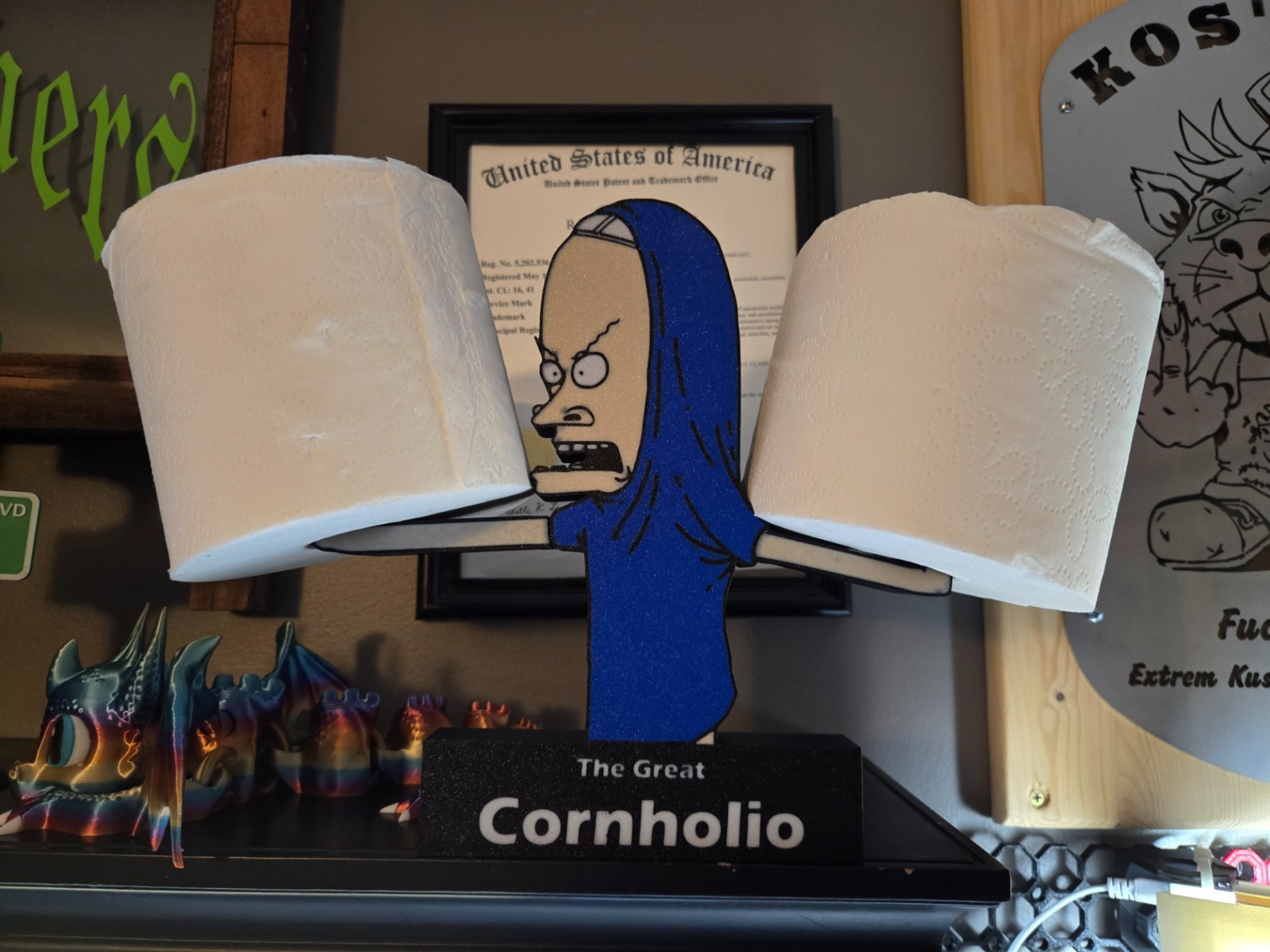 The Great Cornholio Toilet Paper Roll Holder Beavis and Butt-Head