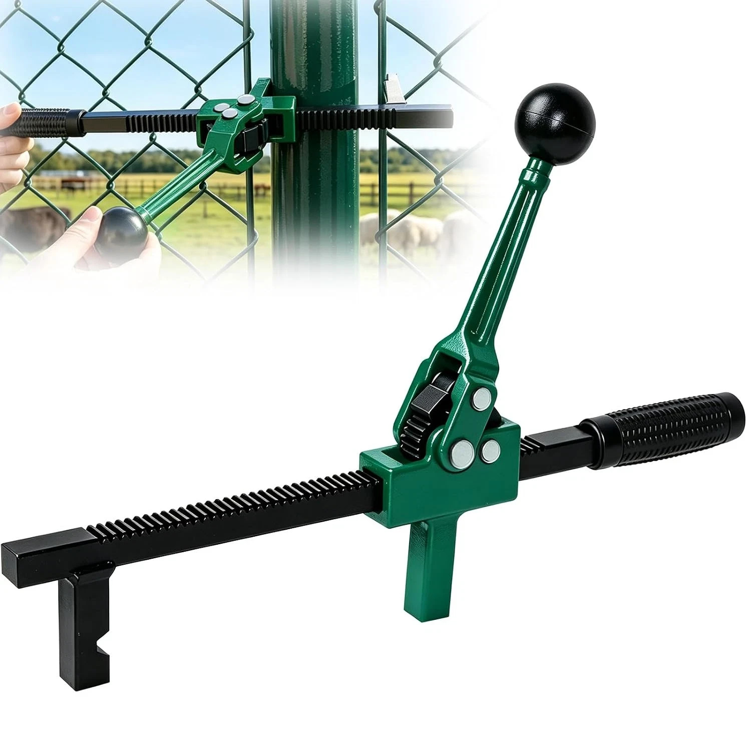 Chain Link Fence Stretcher Tool, Ratcheting Wire Fence Tightener Chain Link Fence Stretcher Tool, Ratcheting Wire Fence Tightener