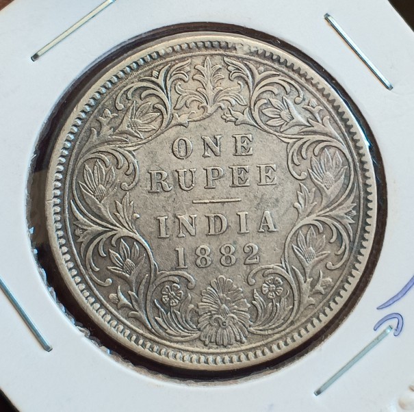 India 1882 Silver Rupee Calcutta Mint