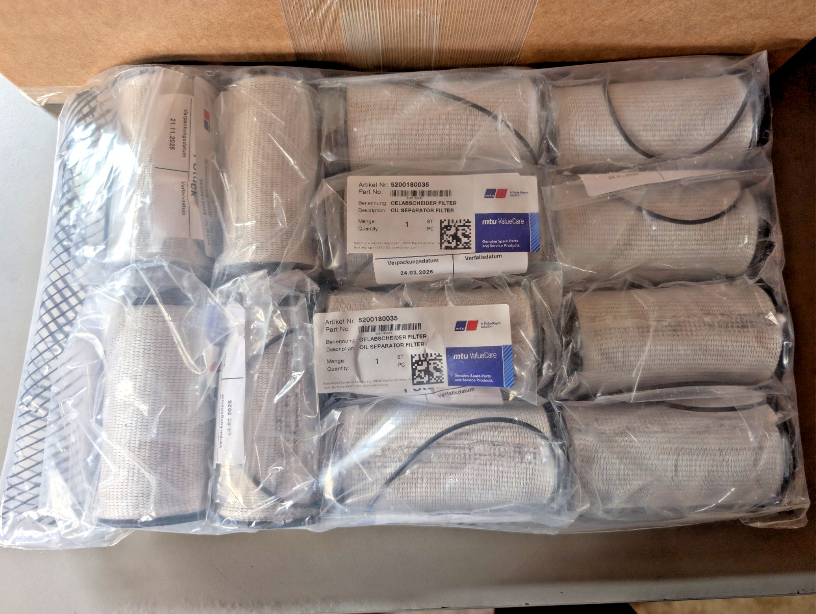 OEM 5200180035 Genuine  MTU / Rolls Royce Qty 12x Oil Separator Filter\'s