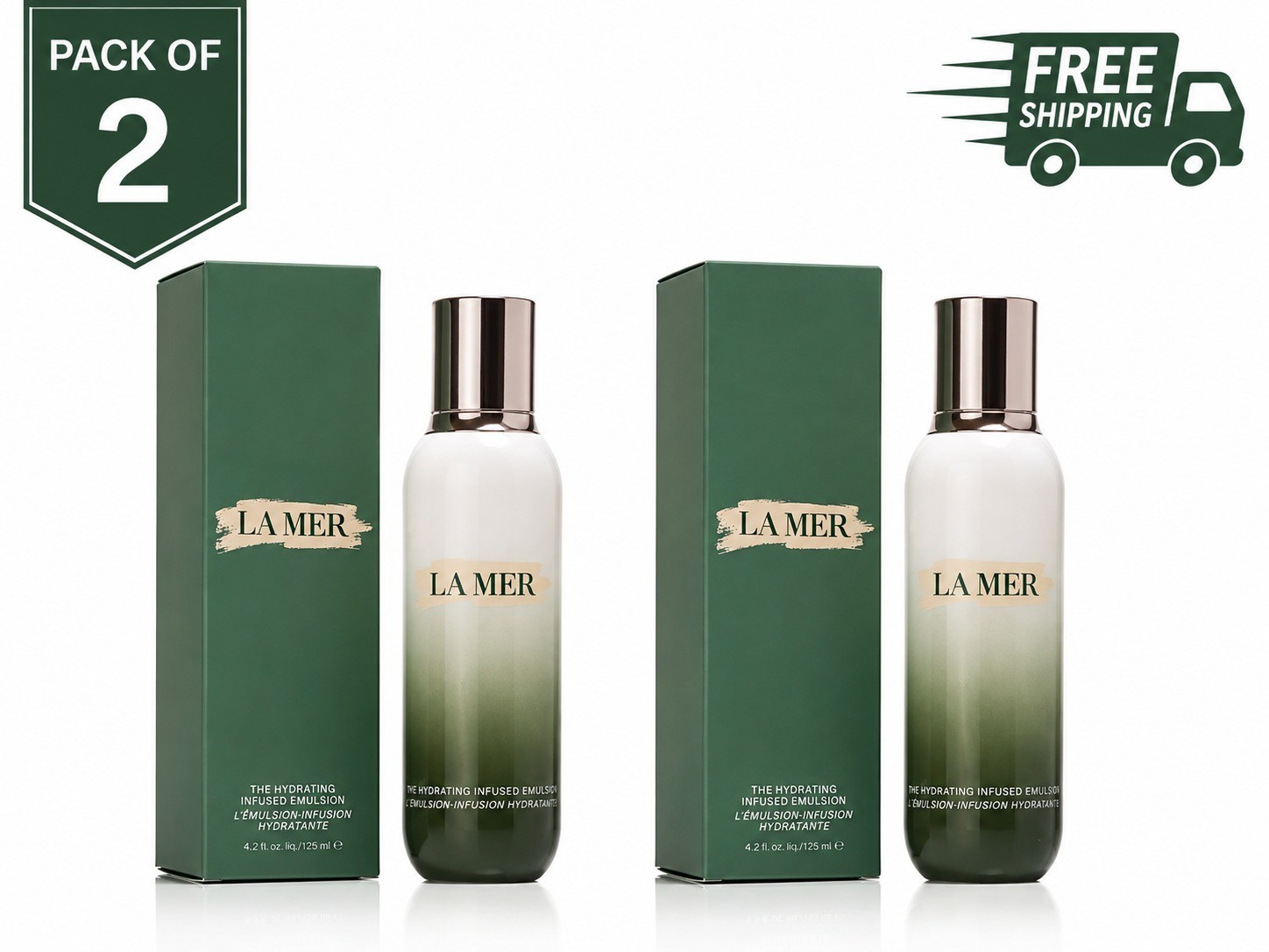 La Mer The Hydrating Infused Emulsion 4.2 oz 125ml Pack of 2 Moisturizer