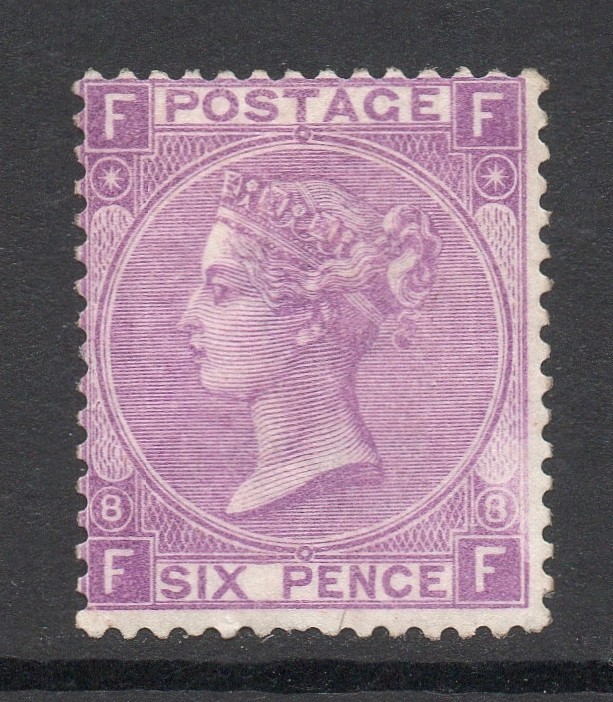 GB QV SG109 6d Mauve Plate 8 Fine Mint Hinged Cat £750