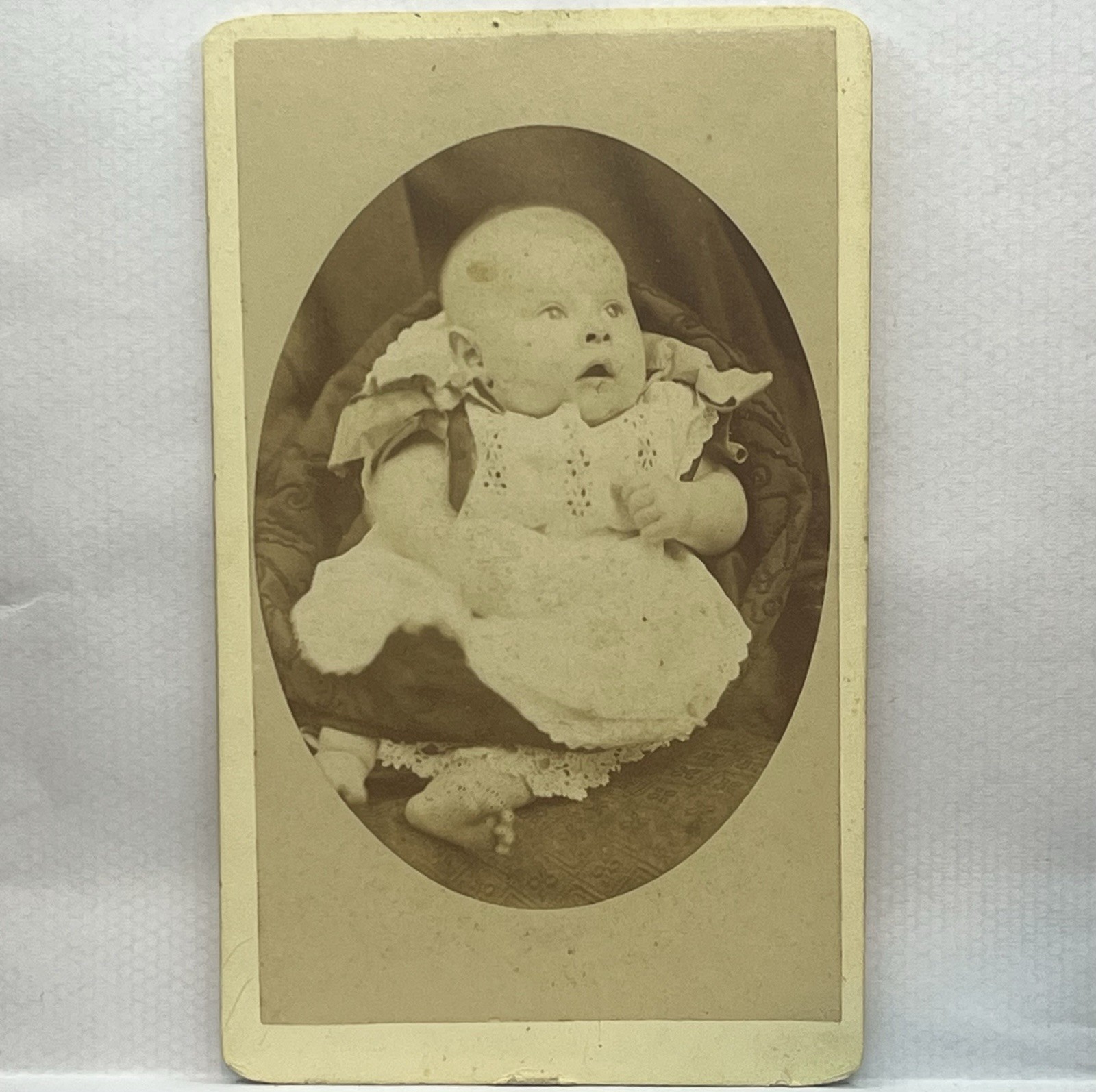 Antique CDV Photo Brisbane Australia J Deazley 67 Queen St Baby Portrait 1880s