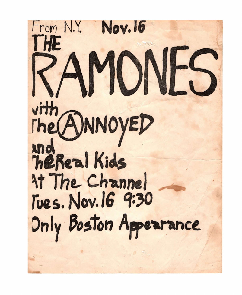 RAMONES Rare 1982 The Chanel BOSTON Handbill  w/ THE REAL KIDS, The Annoyed PUNK