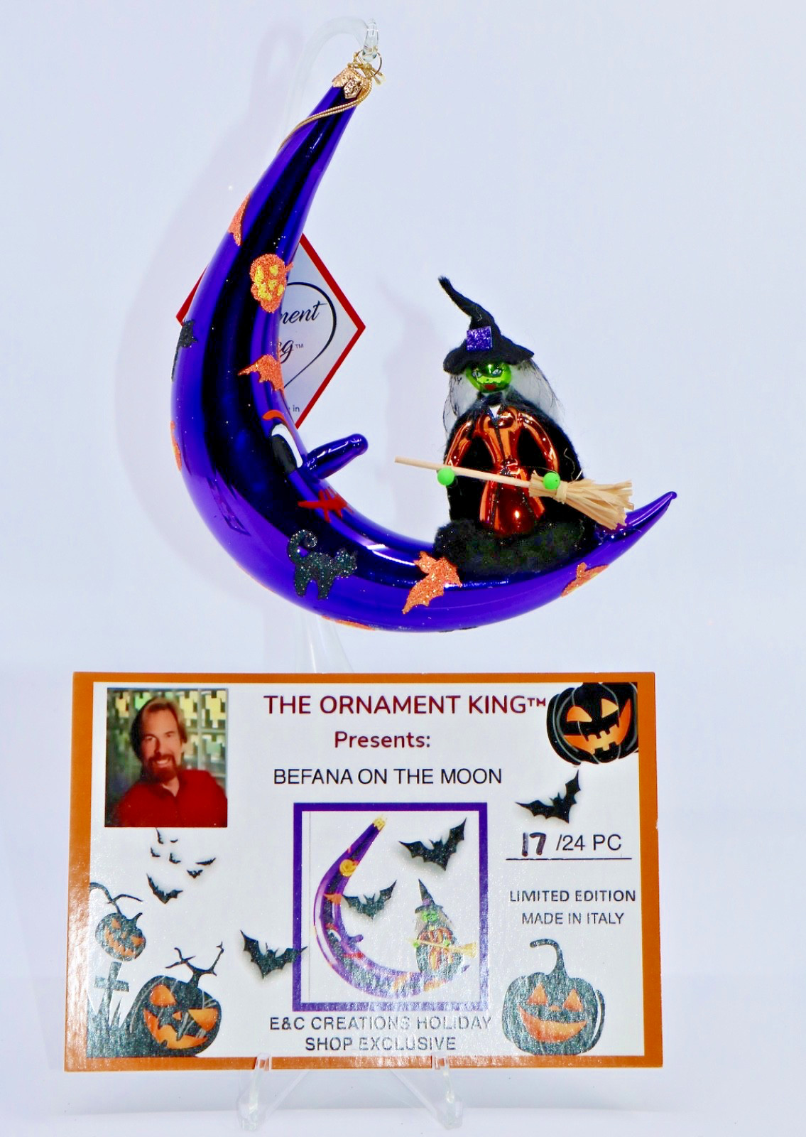 Heartfully Yours Ornament King BEFANA ON THE MOON Italian Halloween Ornament Ltd Heartfully Yours Ornament King BEFANA ON THE MOON Italian Halloween Ornament Ltd