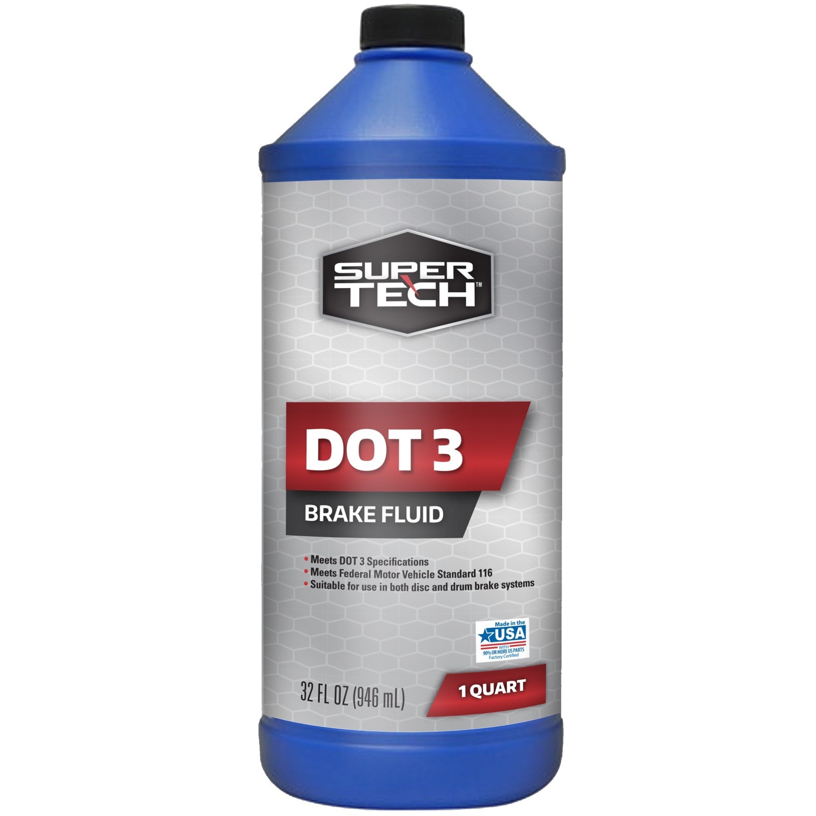 Super Tech DOT 3 Brake Fluid, 32 oz.