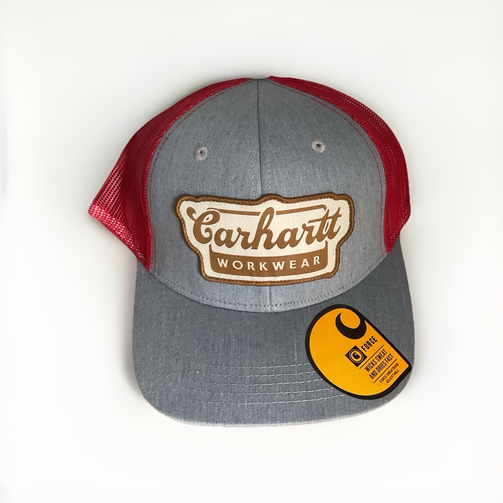 Carhartt Men\'s Hat, Embroidered Patch Logo Mesh-Back Cap, Adjustable Fit, Gray Carhartt Men\'s Hat, Embroidered Patch Logo Mesh-Back Cap, Adjustable Fit, Gray