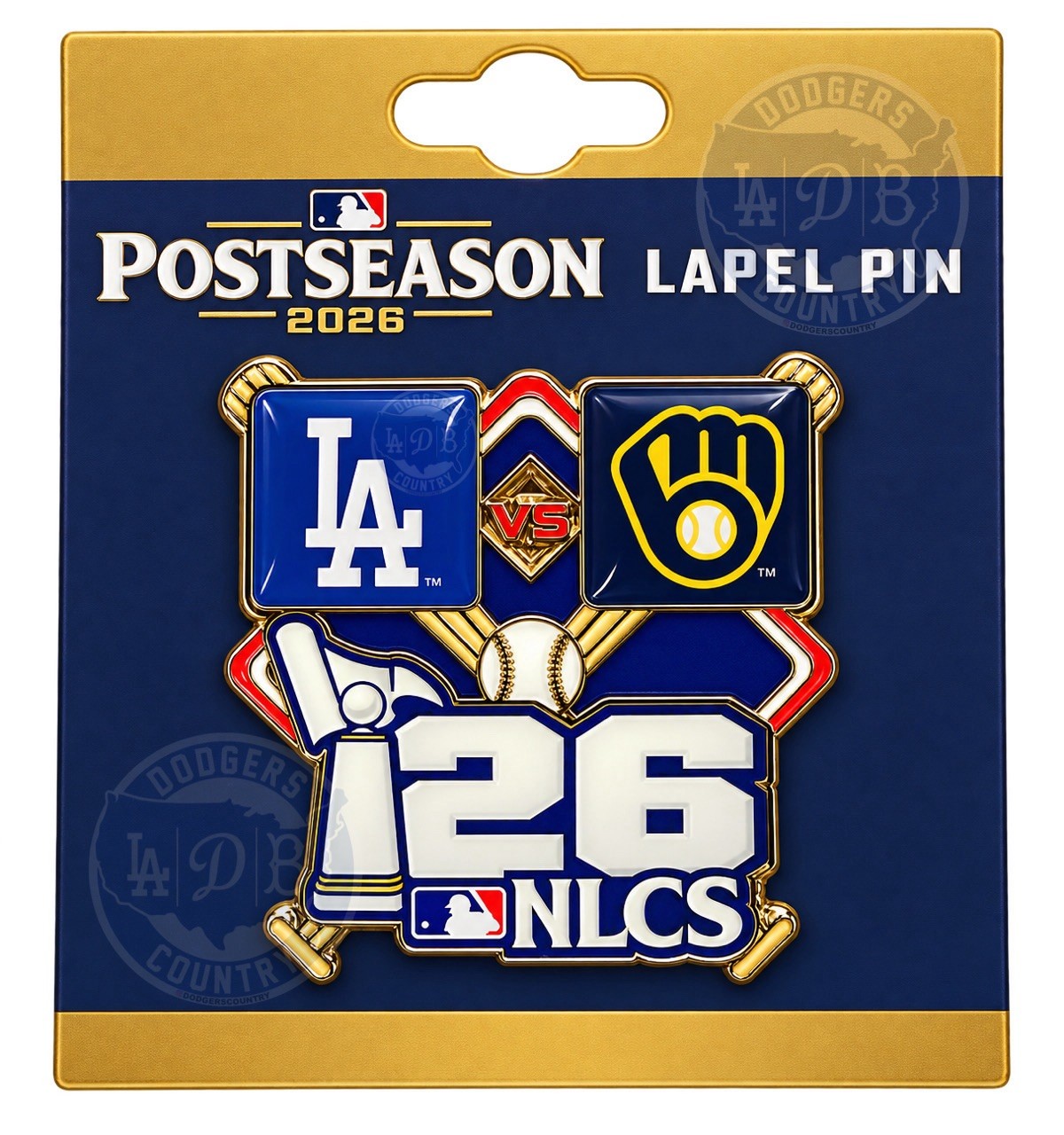 Los Angeles LA Dodgers 2026 Postseason NLCS vs Milwaukee Brewers Lapel Pin NEW 