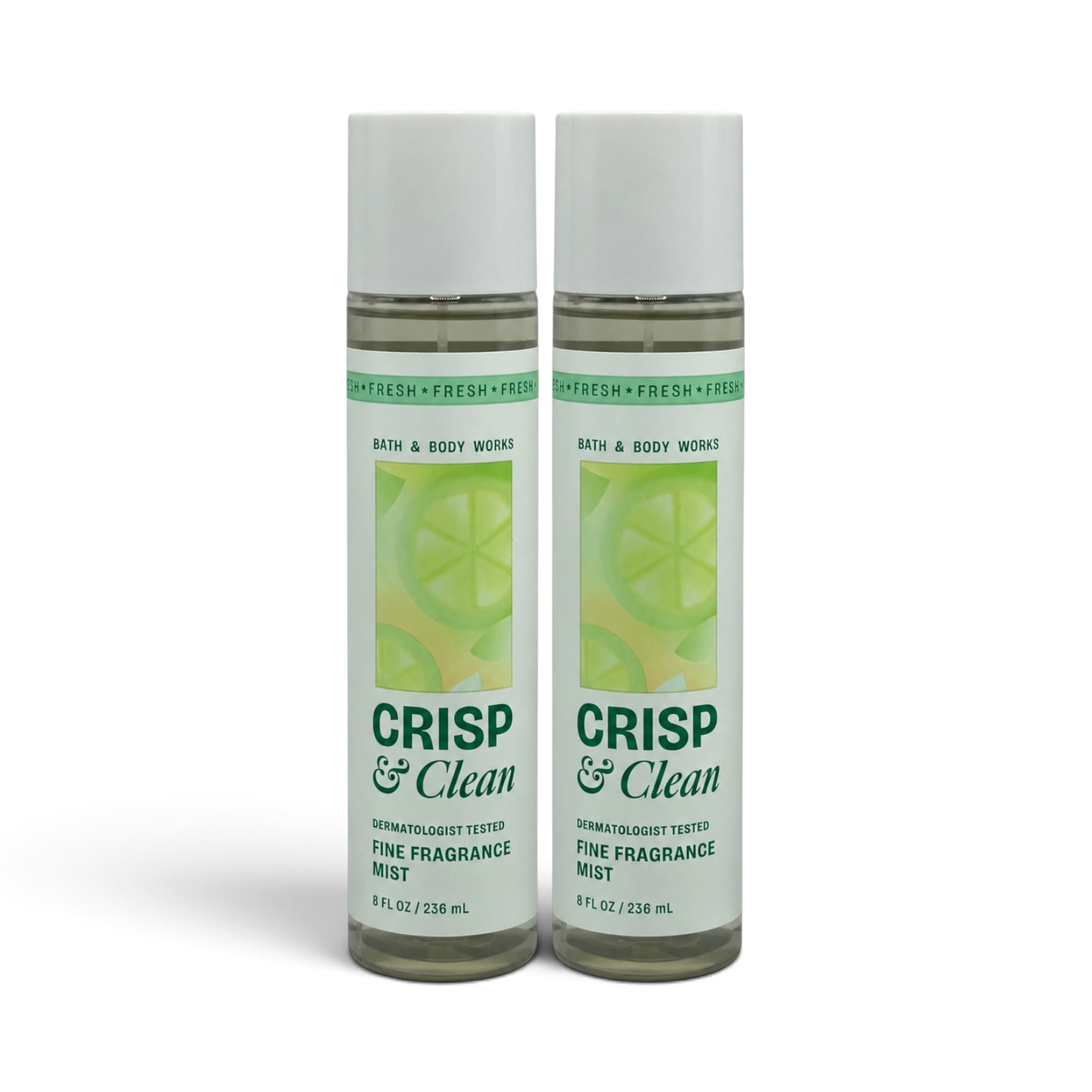 NEW Bath & Body Works Crisp & Clean Fine Fragrance Mist 8 fl oz— 2-Pack