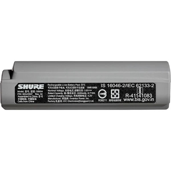 Shure SB904 Lithium Ion Battery Pack Rechargeable for GLX-D+ GLXD+ GLXD1+ GLXD2+ Shure SB904 Lithium Ion Battery Pack Rechargeable for GLX-D+ GLXD+ GLXD1+ GLXD2+