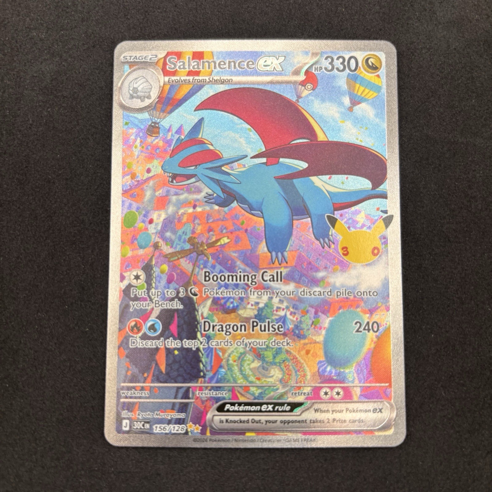Pokemon TCG Salamence ex 156/128 Me: 30th Celebration SIR NM Pokemon TCG Salamence ex 156/128 Me: 30th Celebration SIR NM