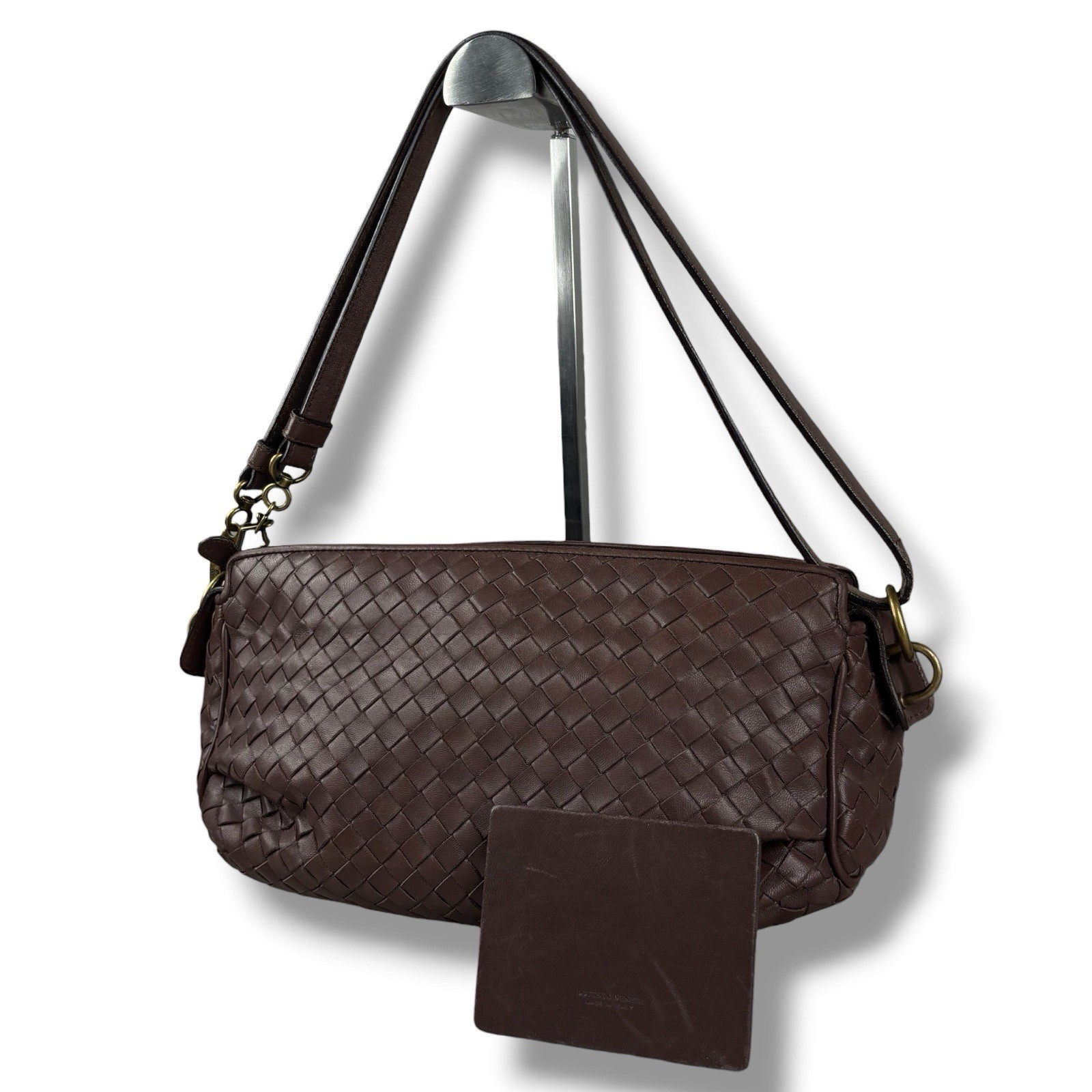 Bottega Veneta Intrecciato 192661 Handbag Shoulder Bag Leather Brown Vintage