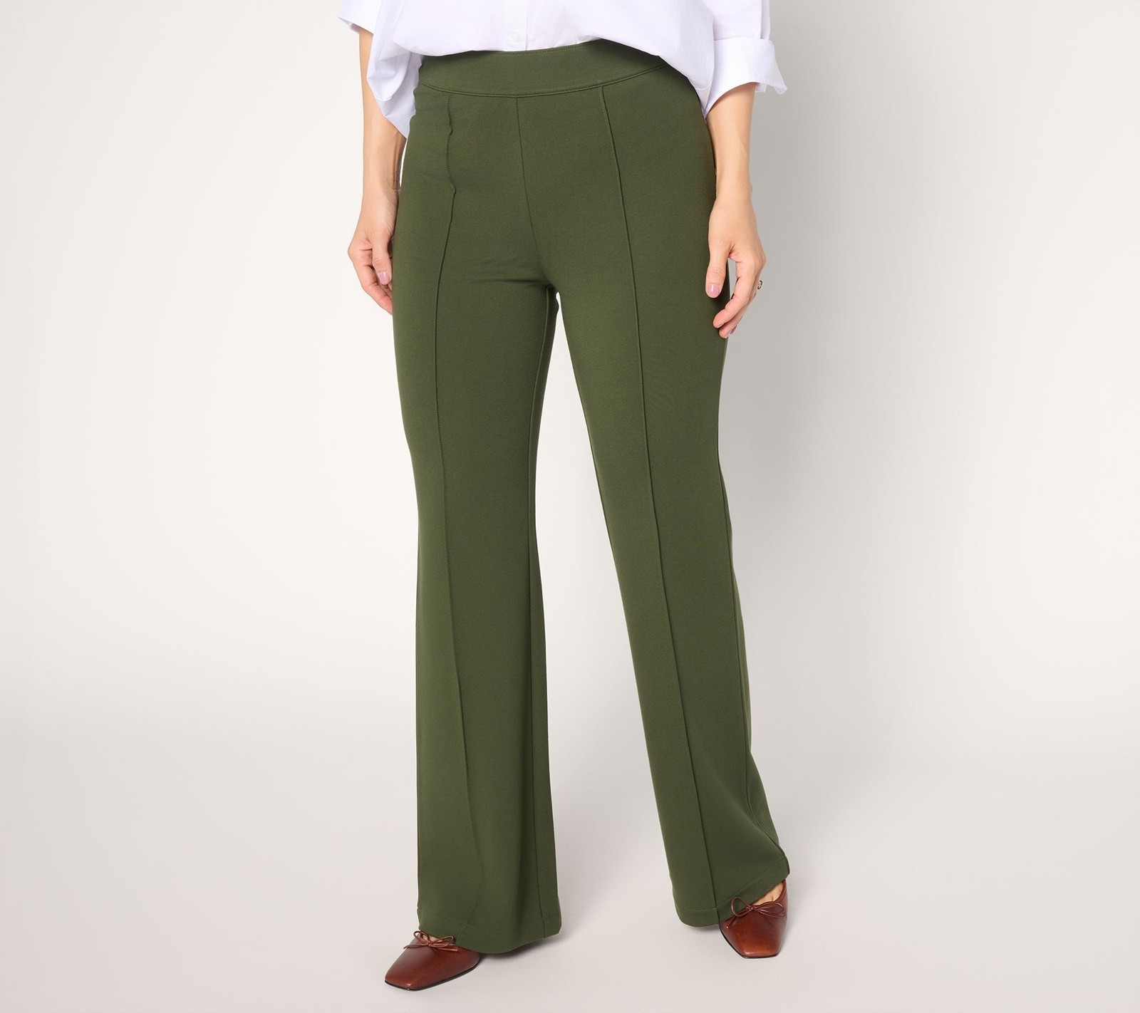 Studio Park Women\'s Petite Pants P2XS x Sandra Bennett Pull-On Green A708743