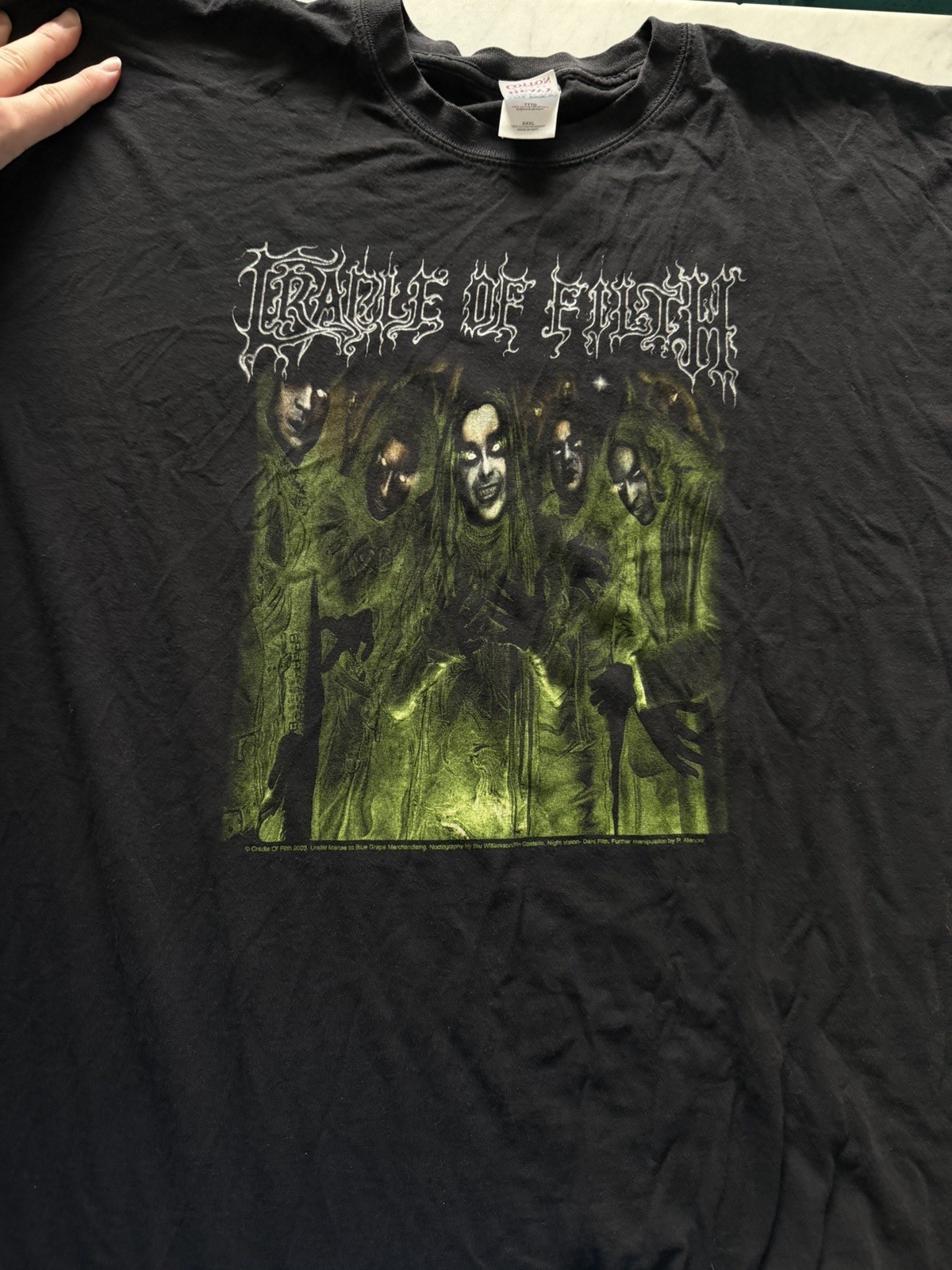 Cradle of Filth Carpe Noctem 2003 Graphic T-Shirt Black Gildan Heavy Cotton 3XL