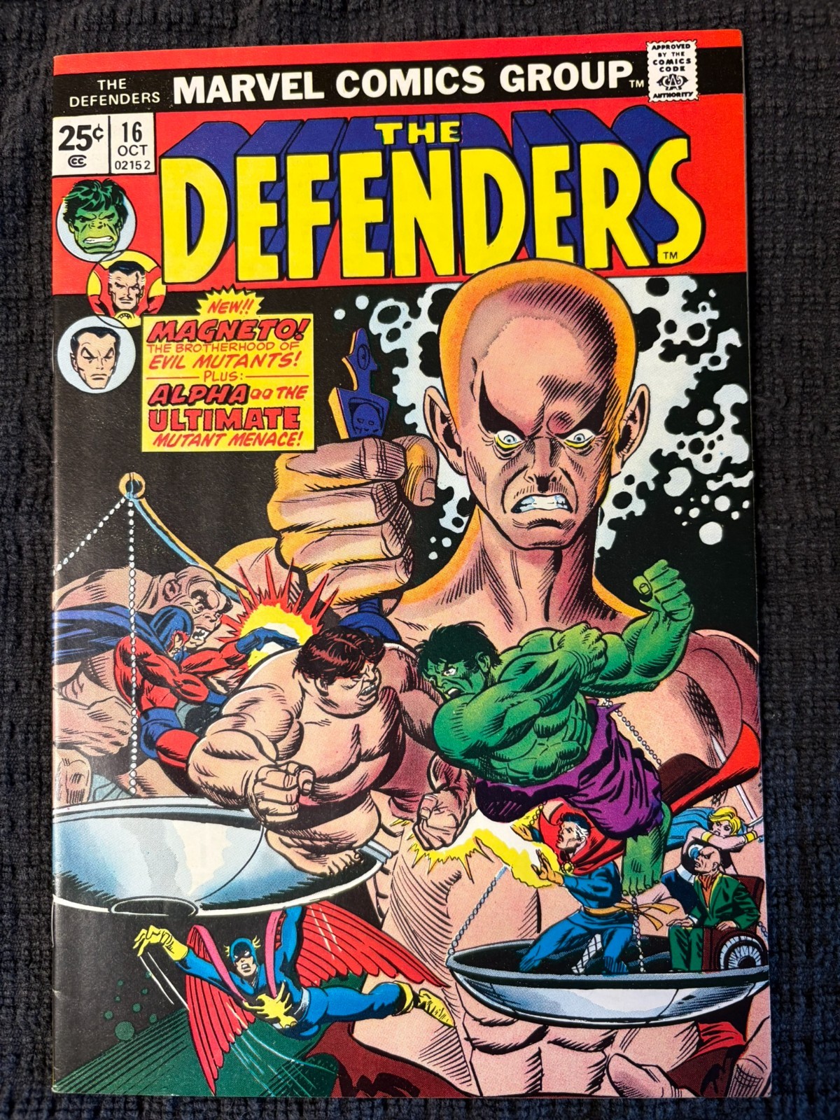 The Defenders #16 (Marvel Comics October 1974) Raw Higher Grade Prof X/Magneto