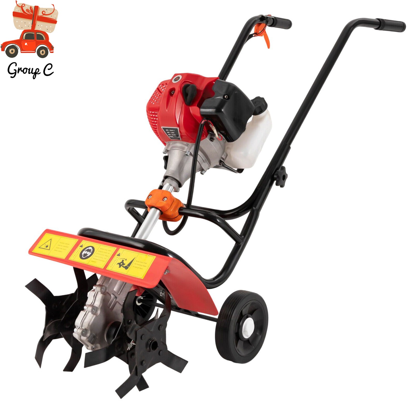 52cc Gas Power Garden Farmyard Tiller Cultivator Tilling Rototiller 2-Stroke USA