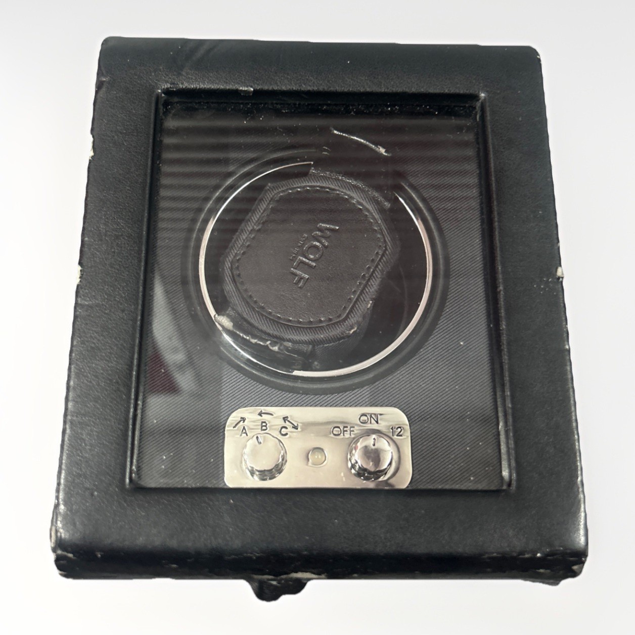 Wolf Heritage M2.1 270302 Single Watch Winder Black Vegan Leather Tested Works