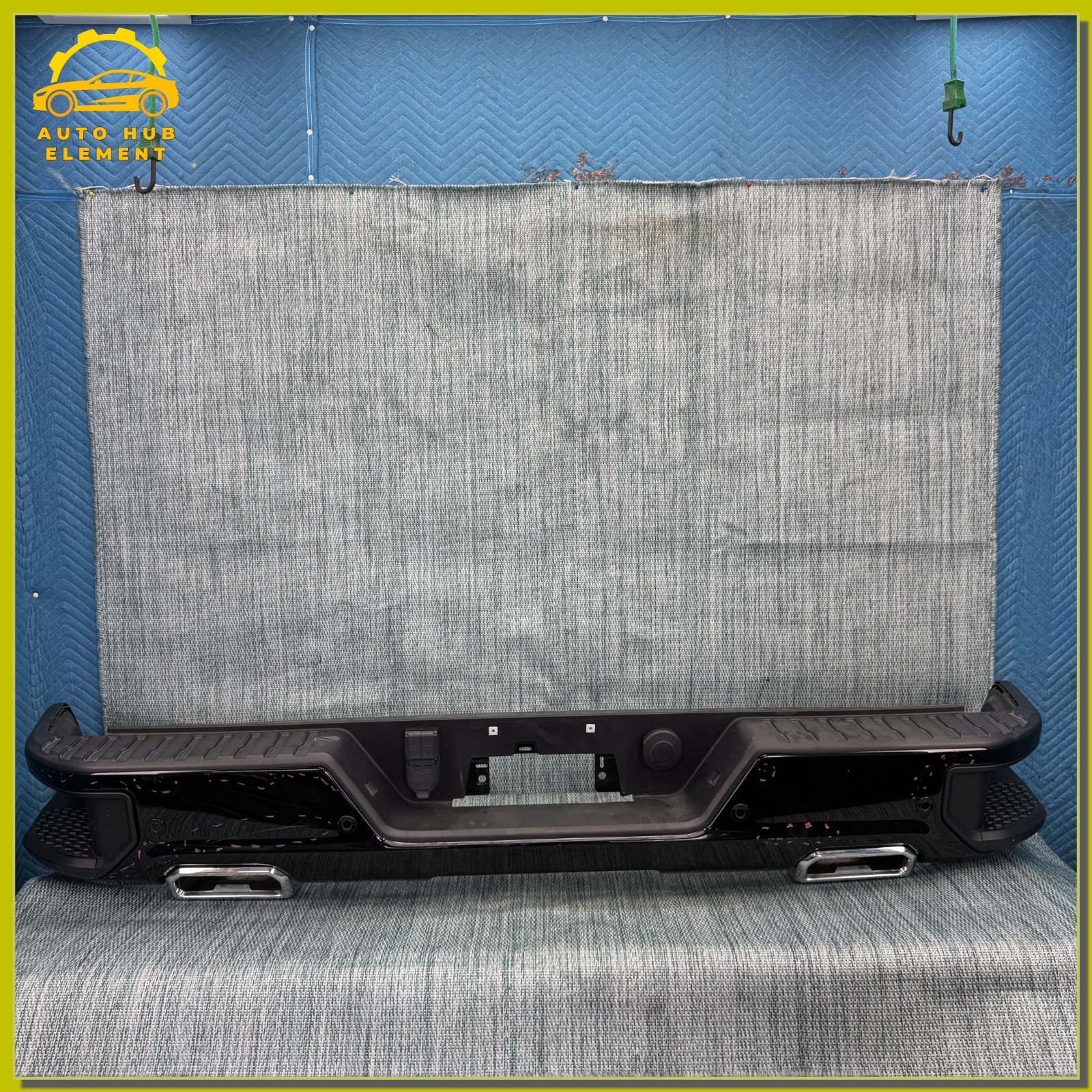 2019-2024 GMC Sierra 1500 Rear Bumper Assembly Black OEM w/ Sensors Bezels