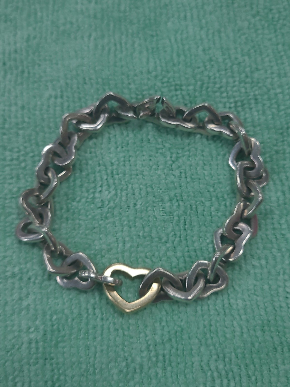 Vintage Tiffany & Co. 18K Gold & Sterling Silver Interlocking Heart Link Bracele