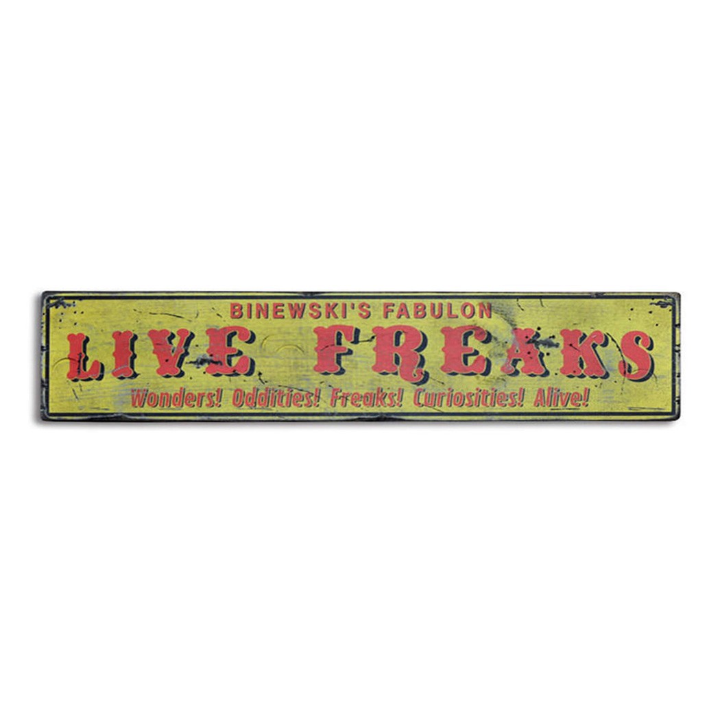 Custom Carnival Freak Show Sign - Rustic Hand Made Vintage Wooden