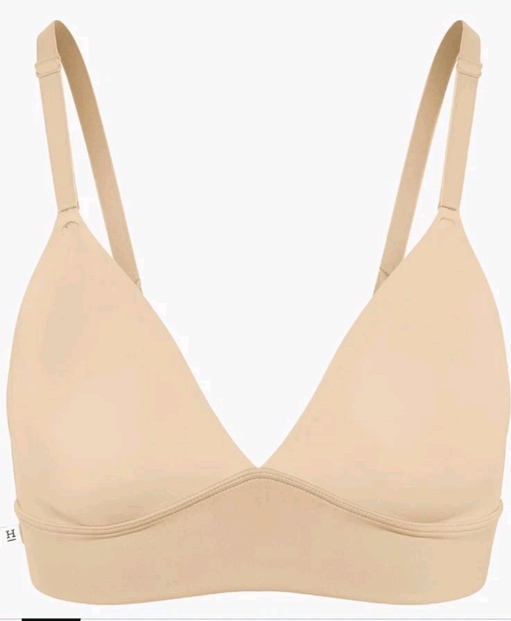 Harper Wilde Bliss Triangle Bralette No Wires Women\'s Size Medium Nude 