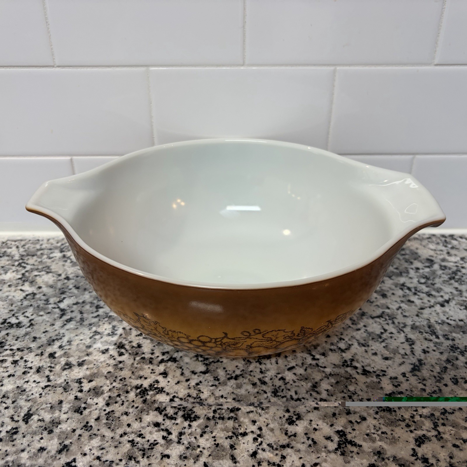 Vintage Pyrex Autumn Harvest 2.5 Qt Cinderella Mixing Bowl 443 Orange Wheat