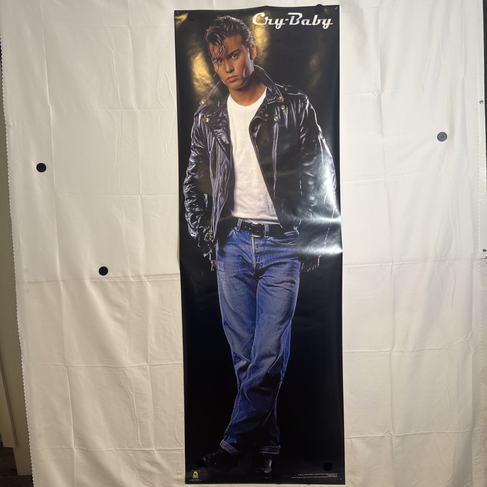 RARE 1990 Cry-Baby Johnny Depp Door Poster 21x62 Scorpio Posters Cult Classic