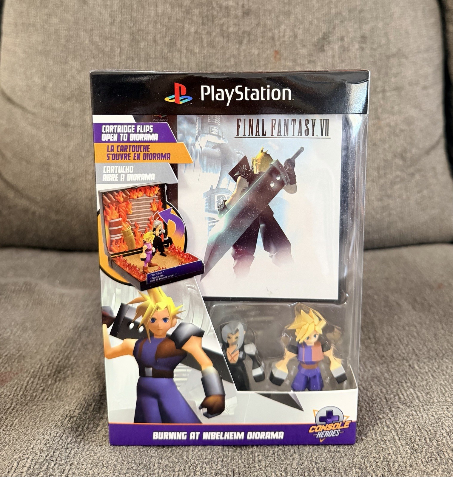 Console Heroes Final Fantasy VII Burning At Nibelheim FF7 Diorama PS1 Cloud NEW Console Heroes Final Fantasy VII Burning At Nibelheim FF7 Diorama PS1 Cloud NEW