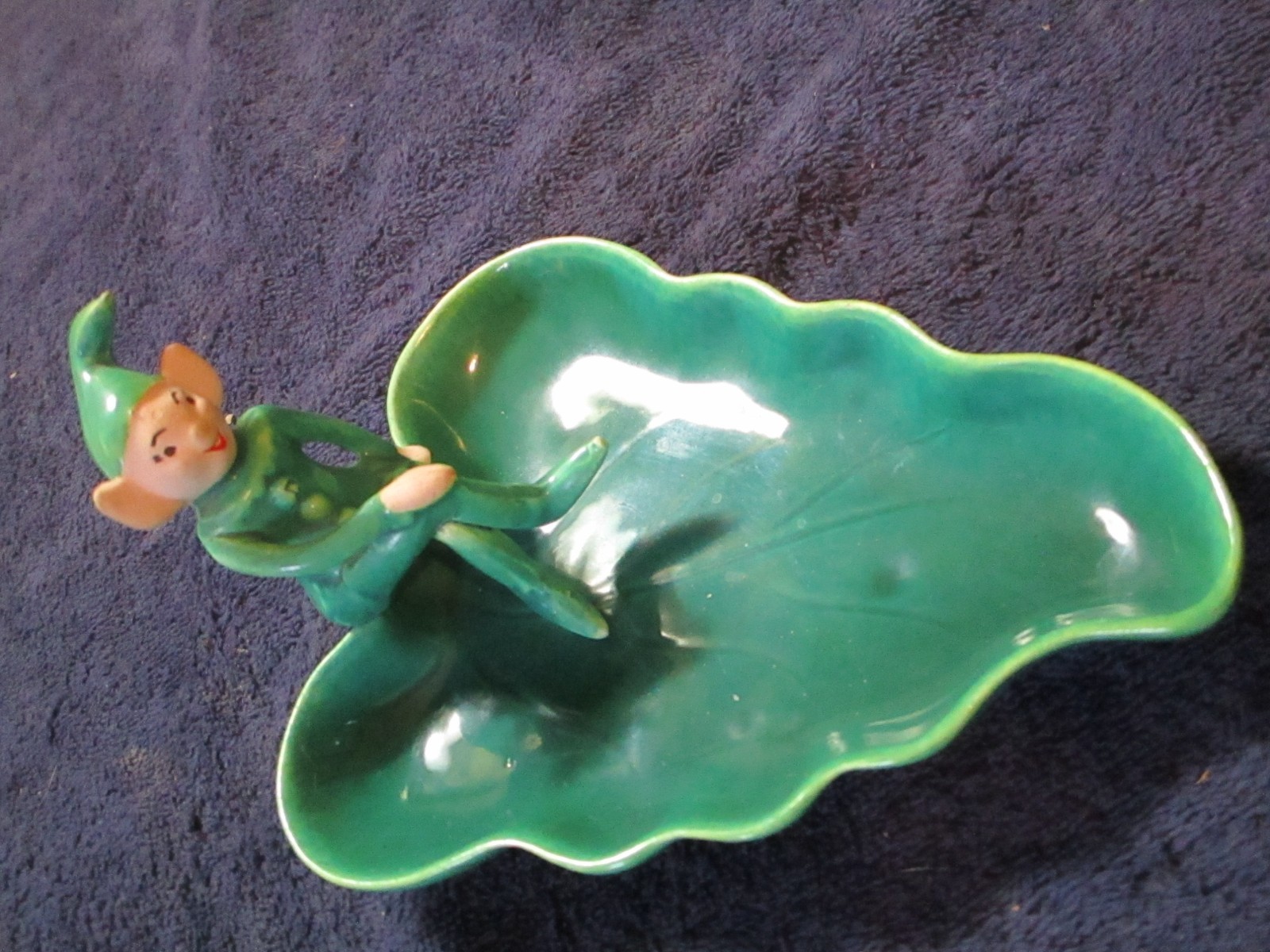 Vintage Treasure Craft Pixie Elf Candy Trinket Dish Mid Century