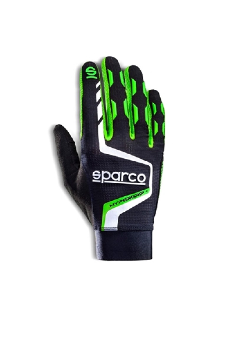 Sparco Hypergrip+ 10 Black/Green Driving Gloves - Model 00209510NRVF