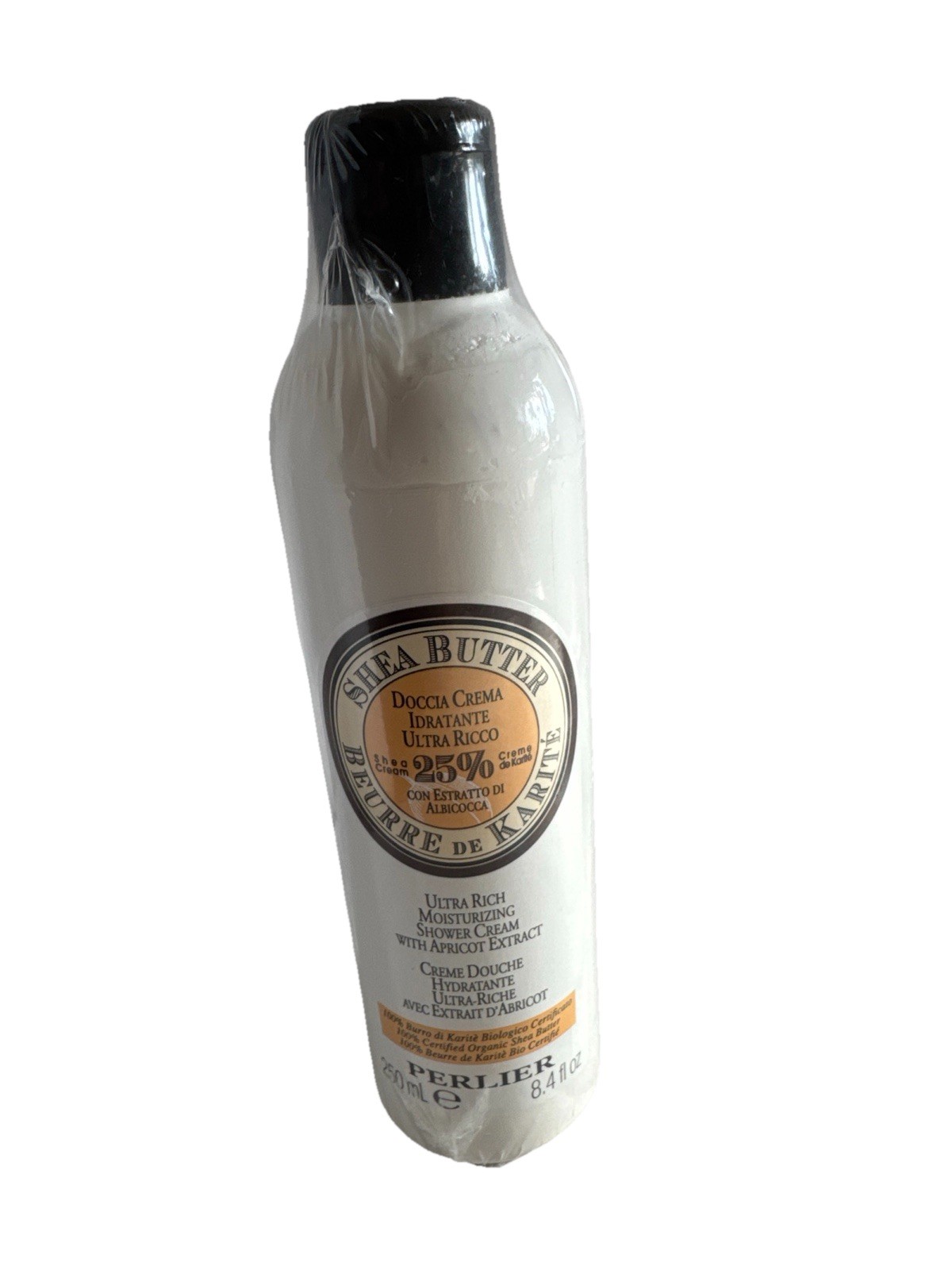 Perlier Shea Butter Apricot Ultra Rich Bath Shower Cream 8.4 fl. oz. NEW Sealed