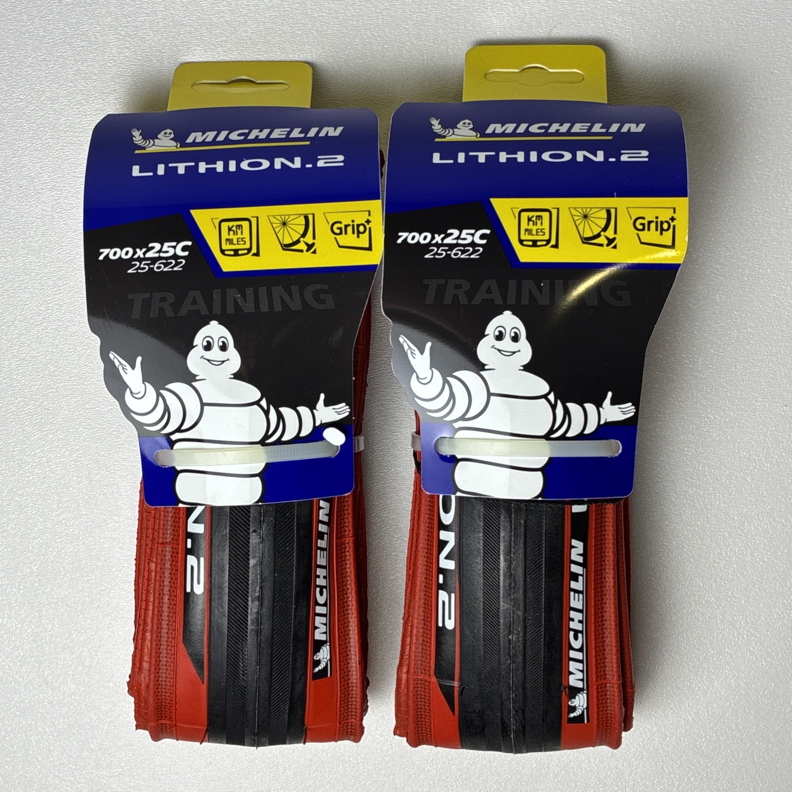 Michelin Lithion2 Tires 700c Red/Black 700x25c Parallel Set of 2