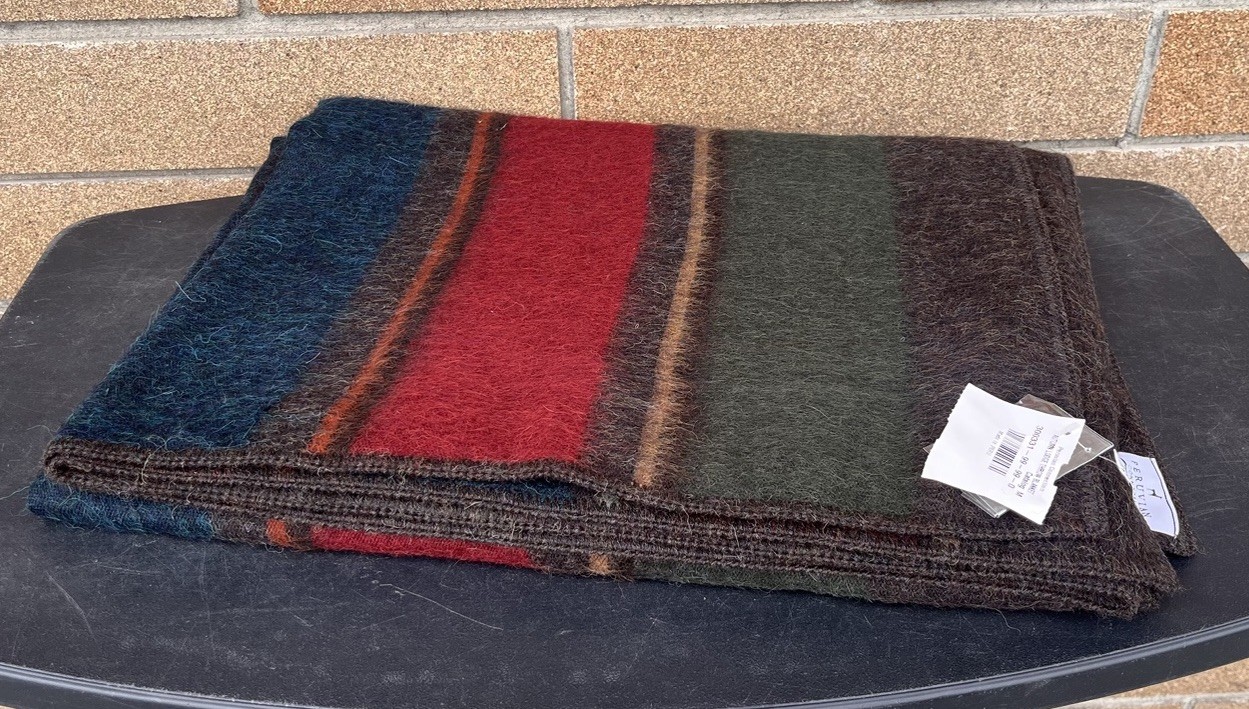 NWT New Peruvian Connection Alpaca Autumn Lodge Striped Throw Blanket 78”x64” NWT New Peruvian Connection Alpaca Autumn Lodge Striped Throw Blanket 78”x64”