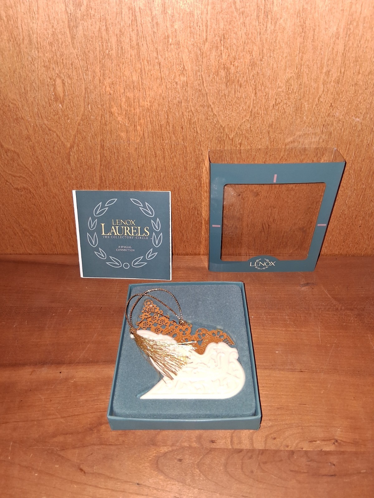 Lenox Christmas Ornament Lenox Laurels Sleigh 1995 Porcelain